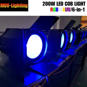

6 unit Barn door cob led par 200w 6in1 rgbwAUV dmx led par can led wash light