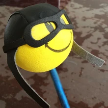 Желтое лицо пилот Airman Spaceman маленький Красивый Веселый мультяшный кукла антенна шары EVA воздушные топперы Автомобиль Стайлинг украшение крыши