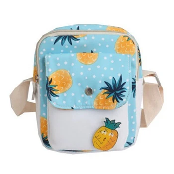 

Fresh and Cute Cartoon Fruit Pineapple Shoulder Bag Funny Girl Mobile Phone Messenger Bag Small Purse