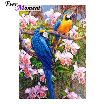 

Ever Moment Diamond Painting Parrot Branch Flower Picture Of Rhinestone Cross Stitch 5D DIY Mosaic Diamond Embroidery 3F1745