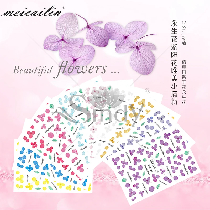 50 шт./партия японский 3D стикер для ногтей цветочный узор Летние маленькие свежие наклейки для ногтей DIY модные обертывания советы маникюрный Декор Инструменты