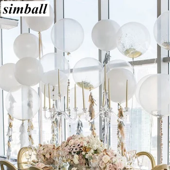 

Good Quality!! 50pcs/lot 12inch Transparent Latex Balloons Happy Birthday Wedding Party Decoration Clear Air Balloons Supplies