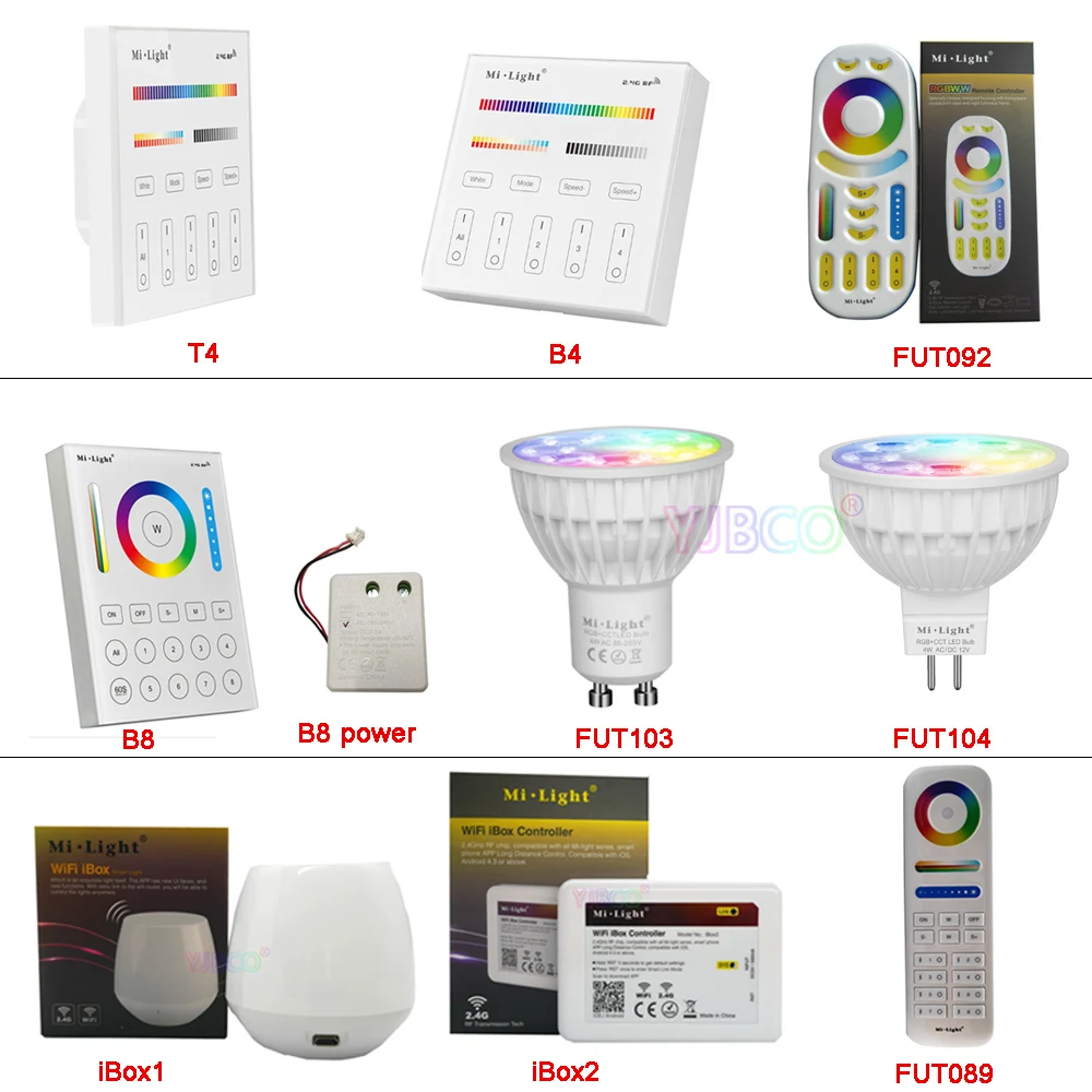 

Miboxer 4W GU10 MR16 RGB+CCT LED Spotlight AC110V 220V 2.4G Remote controller FUT103/FUT104/FUT089/FUT092/B8/B4/T4/iBox1/iBox2