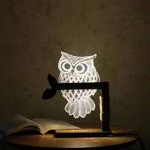 СВЕТОДИОДНЫЙ 3D ночной Светильник с изображением деревянной совы, визуальный светодиодный ночной Светильник s для домашнего стола, ночной Светильник для детского подарка, USB настольная лампа, ночной Светильник IY804001