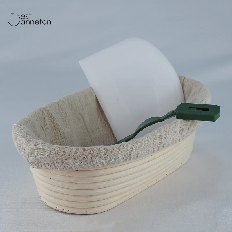  11 Inch Oval Banneton Proofing Basket - Set for Professional and Home Bakers Bowl Scraper and Brotf