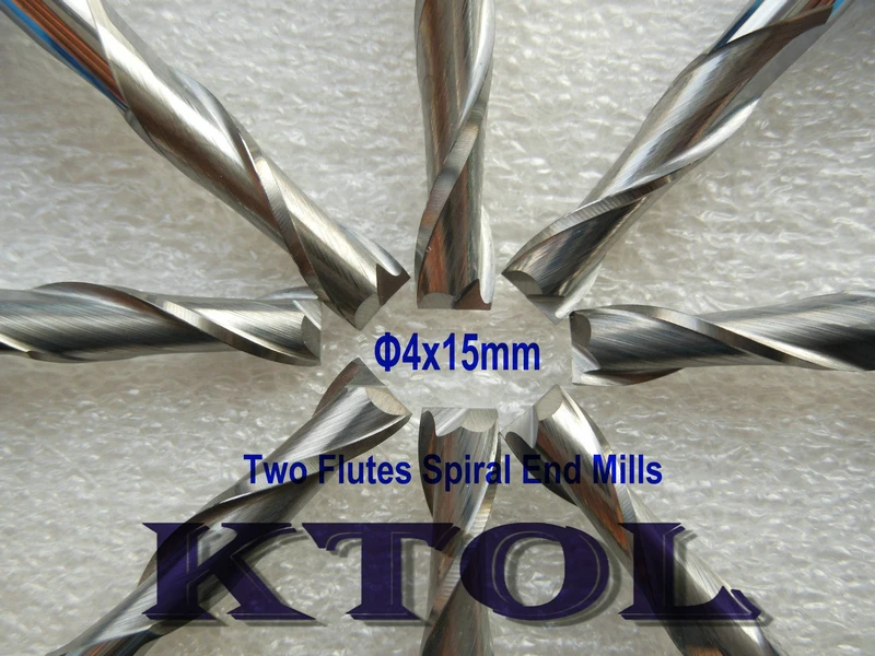 

GOOD-4x15MM 2 Flute End Mill CNC Millinging Tool Bit, Solid Carbide Milling Cutters Tool Blade on Wood/PVC/Acryl/CNC Foam Cutter