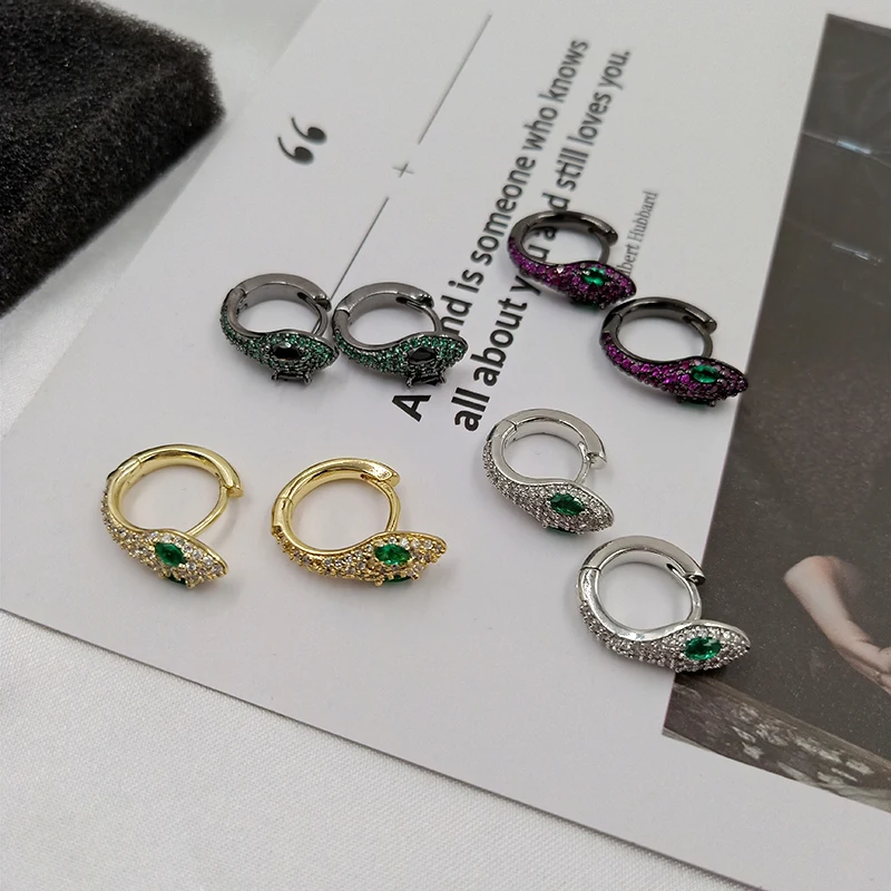 Ciliy Designer Earrings For Women Luxury Geometric Micro Inlay Zircon Snake Earrings Female Casual Trendy Drop Earring F891318FY