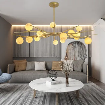 

Modern LED chandeliers lighting Nordic deco luminaires Glass Ball fixture living room hanging lights bedroom suspended lamps