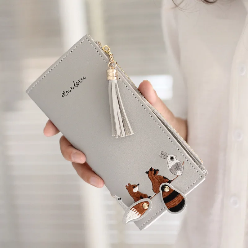 

2019 Female Wallet Short Embroidery Animal Pattern Women Wallets Female Wallets And Purses Zipper Bag Card Holders billetera