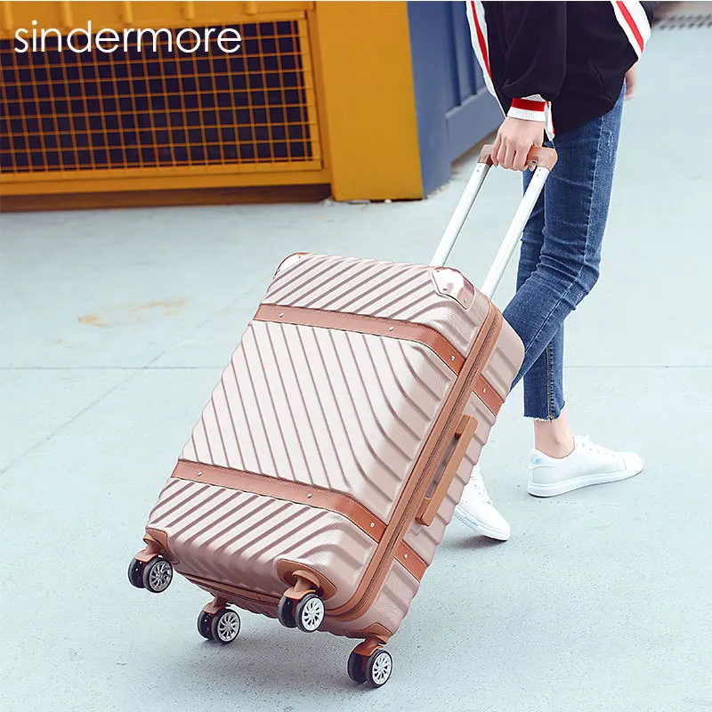 sindermore 20" 24" ABS Plastic zipper carry on hardside rolling trolley travel traveling luggage