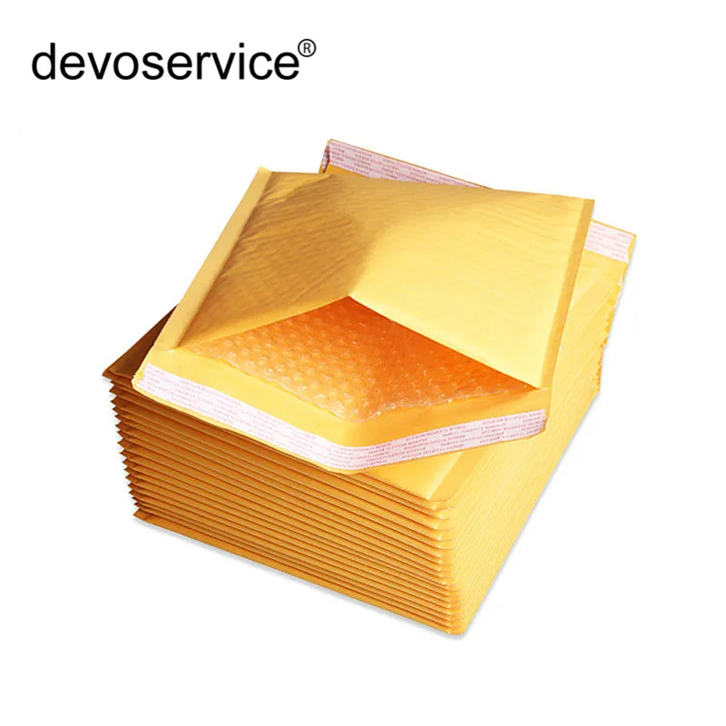 10 шт желтый пакет из пузырчатой плёнки и оберточной бумаги конверты конверт объемные конверты отправка почтовых посылок рассылки Упаковка