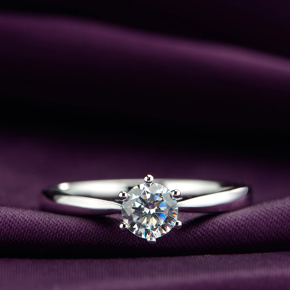 18 K Алмазный Платиновое бриллиантовое кольцо Свадебное предложение брак Кольцо 1 Мрамор платины обручальное кольцо бриллиант Аутентичные