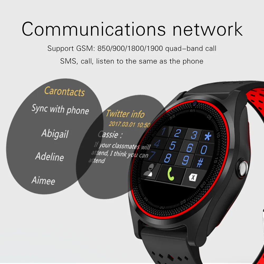 Round Smart Watch Phone Support Camera Bluetooth Smartwatch SIM Card Wristwatch for Men Women Children Wearable Devices