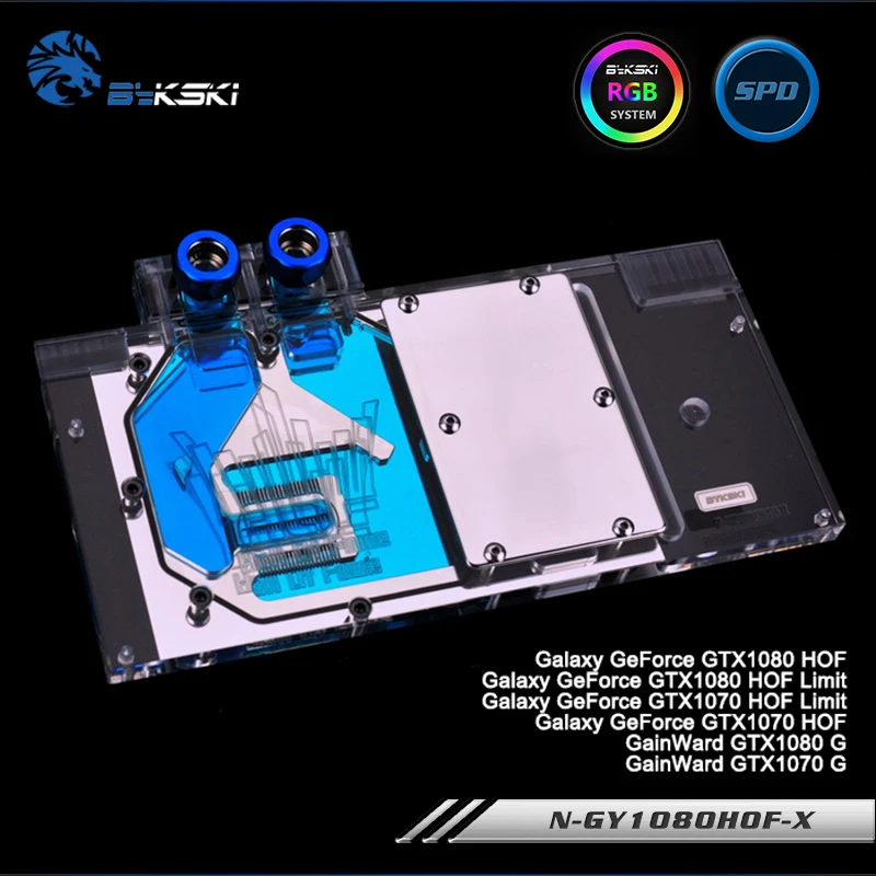 Bykski N-GY1080HOF-X Full Cover Graphics Card WaterCooling Block RGB/RBW for Galaxy GTX1080/1070 HOF GainWard | Компьютеры и офис
