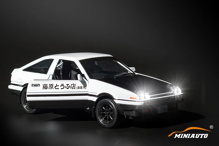 KIDAMI 1:28 Сплав оттягивающийся под давлением AE86 модель автомобиля MINIAUTO день детей Подарки Форсаж Miniatura звуковой светильник