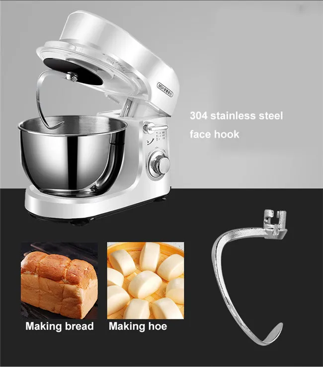 BEIJAMEI Electric Bread Stand Dough Mixer Eggs Blender Kitchen Commercial Food Milkshake Cake Mixing Kneading Machine