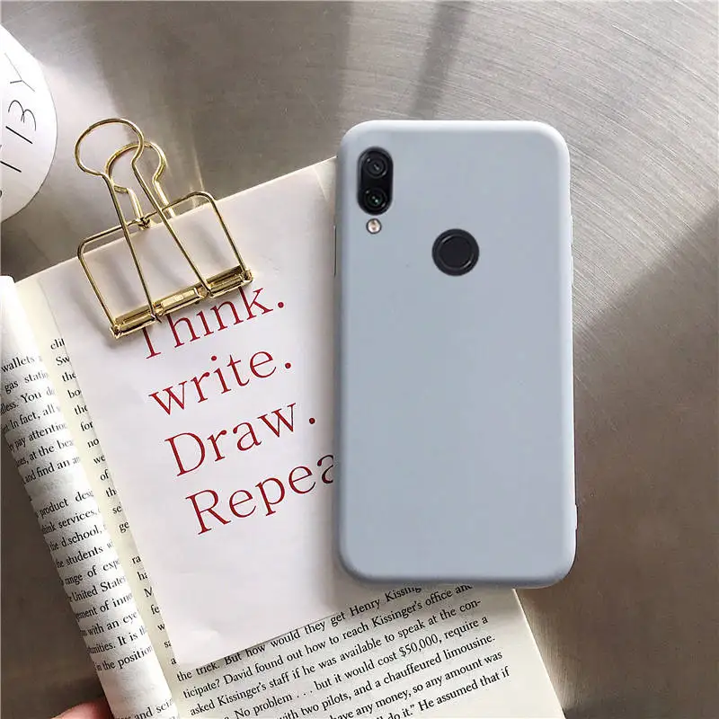 Силиконовый чехол для xiaomi redmi note 6 pro 7 8 5 5a prime s2 mi 8 9 se mi 8 a2 lite a3 милый мягкий ТПУ чехол ярких цветов - Цвет: gray