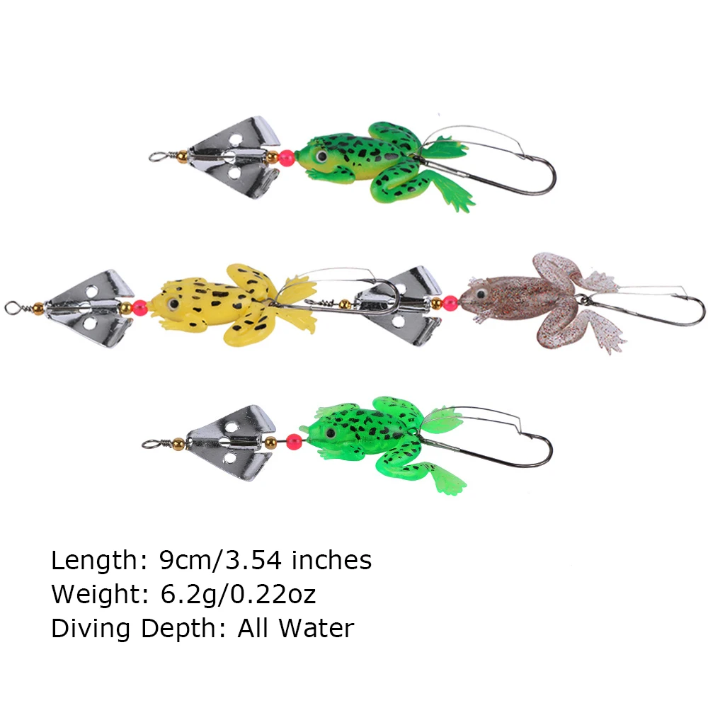 Goture 8pcs/set Soft Fishing Lure 6.2g 9cm Buzzbait Silicone Frog Lure All  for Fishing Feeder Fake Bait Carp Fishing Tackle Gear