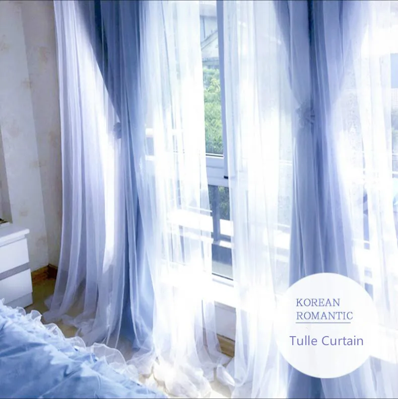 Nordic Ins Modern Tulle+Black Out Double Curtains Priceness house High Black Out Blinds Window Curtains For Livingroom