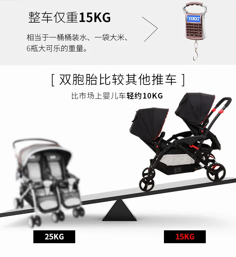 Экологичный материал twin baby multi-purpose cart может сидеть и отстегиваться Высокая Ландшафтная легкая детская коляска