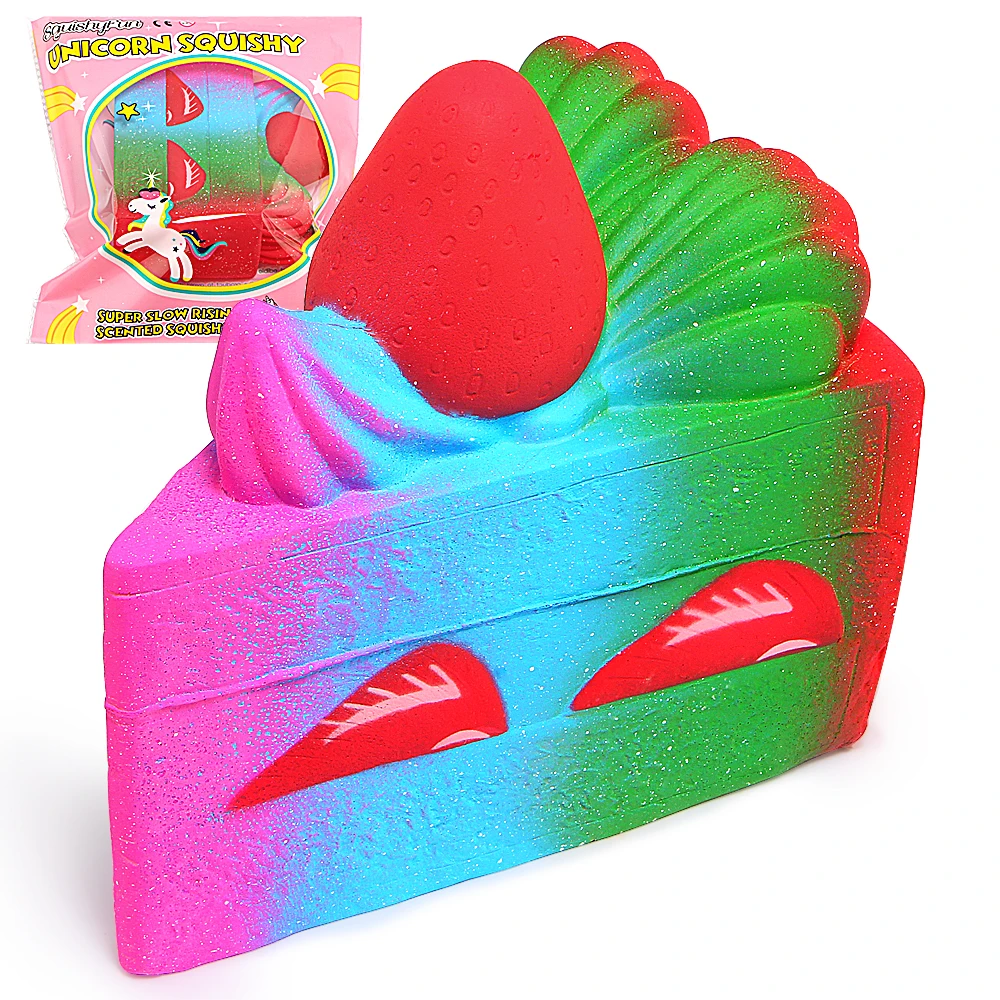 Jumbo Squishy Радуга клубничный торт медленно расправляющиеся мягкие игрушки крем Ароматические детские игрушки