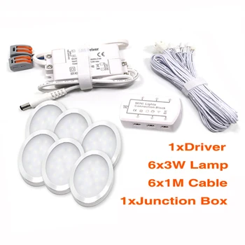 

6pcs/kit 3W Ultrathin Mini Spot Light Fixture with LED Driver Surface Mounted Ceiling Lamps