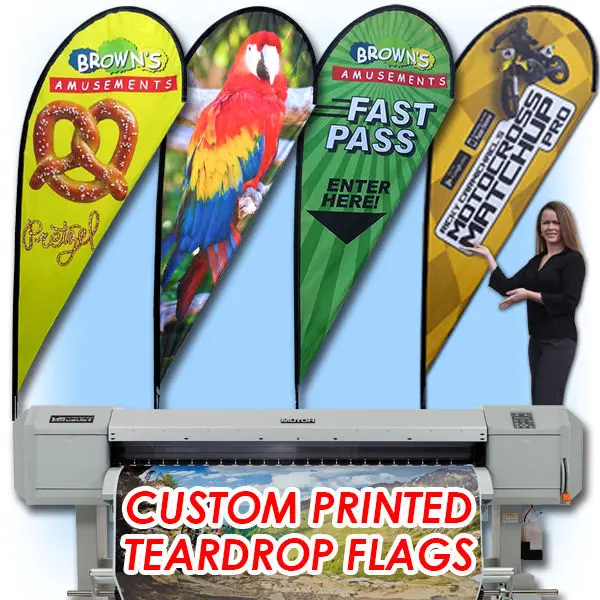 

10x XL Full Color Custom Flag Teardrop Advertising Sign Blade Banner +Pole & Spike(L Size)