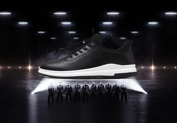Spring Autumn Man Walking Shoes Sneakers Leather Breathable Korean Sport Shoes Wear-resistant Elastic-band Flat Shoes for Male (2)