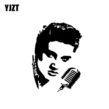 

YJZT 11.4CM*15.5CM Personality Car Sticker Elvis Presley Vinyl Decal Black/Silver C3-0021