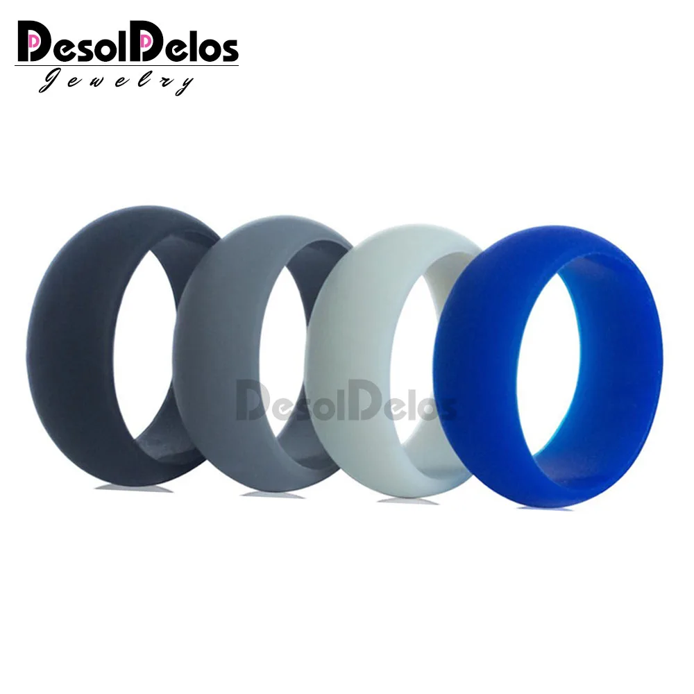 

4pcs/set 8mm 6-12 Size Food Grade FDA Silicone Ring Hypoallergenic Crossfit Flexible 100% Silicone Finger Rings For Men Women