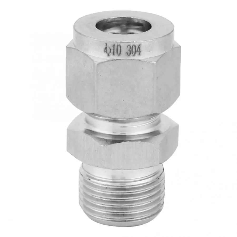OD x NPT Мужской из нержавеющей стали компрессионная трубка фитинг разъем ровный прямой адаптер трубка - Цвет: Three eighths10mm