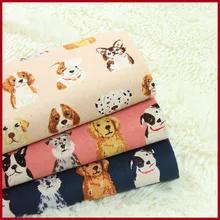 SMTA 45*110 см, хлопковая ткань, Лоскутная Ткань, по метру, одежда для пэтчворк, мультяшная собака 200 г/м