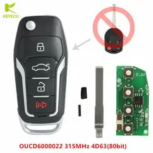 KEYECU Замена обновлен флип удаленной машине брелок OUCD6000022 315 МГц 4D63(80bit) HU101 для Ford C-MAX Escape транзитный переход