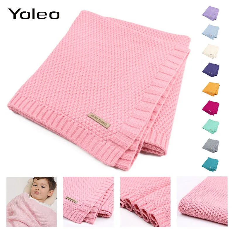 

Baby Cotton Blanket Knitted Newborn Swaddle Wrap Blankets Soft Toddler Infant Bedding Quilt For Baby Sleeping Stroller Blankets