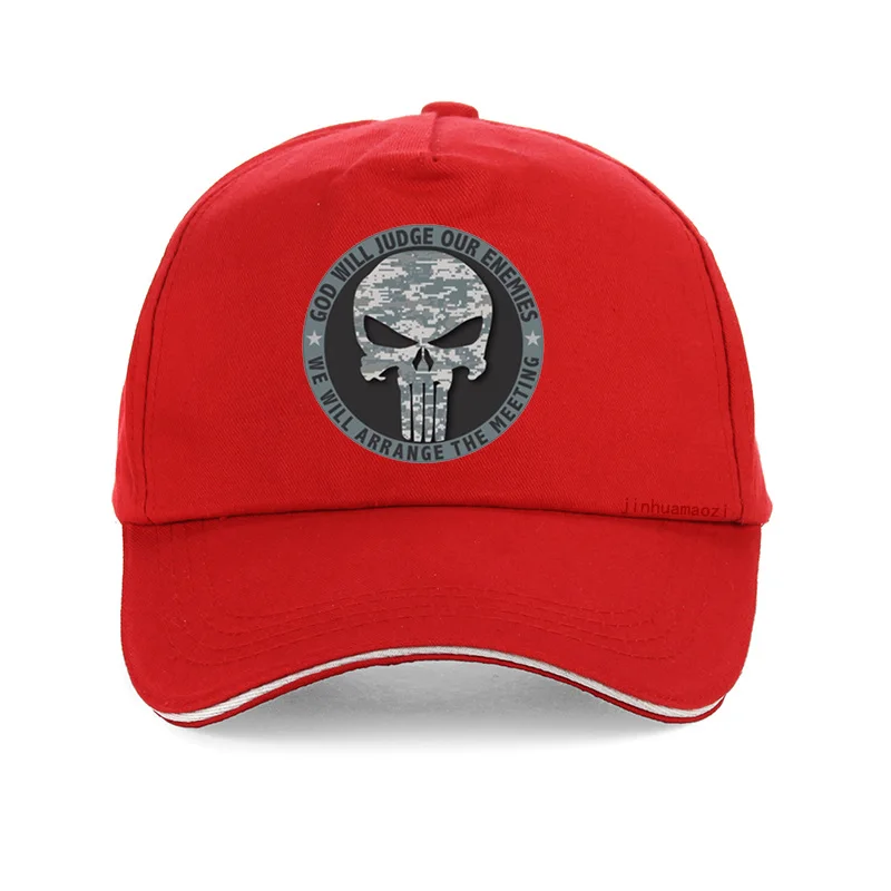 Бог будет осуждать наших противников мы организуем встречи Письмо бейсбольная кепка высокого качества Каратель шляпа унисекс Snapback шапки - Цвет: Красный