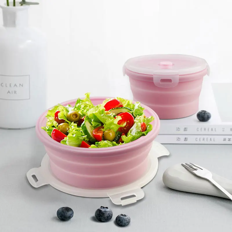 Силиконовый складной Ланч бокс Bento Контейнер для хранения пищевых продуктов