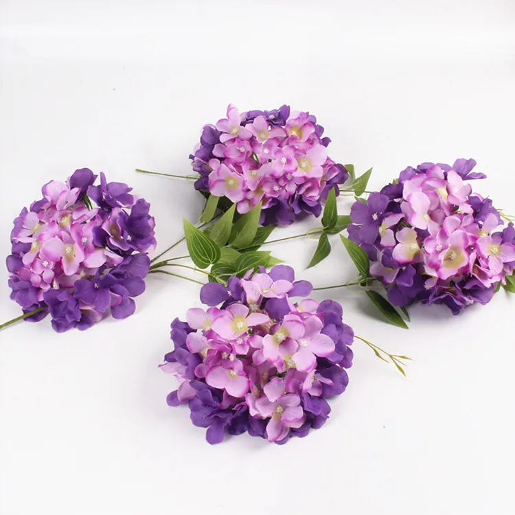 Luxury Artificial silk Hydrangea Flower Head 15cm For DIY Wedding Wall Flore Party Home accessory Decoration Flower 20colors (3)