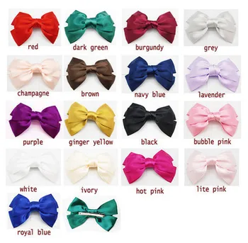 

12 pcs/lot U Pick Big Hair Satin Bow Hair Clips Hairpins Hair Accessory