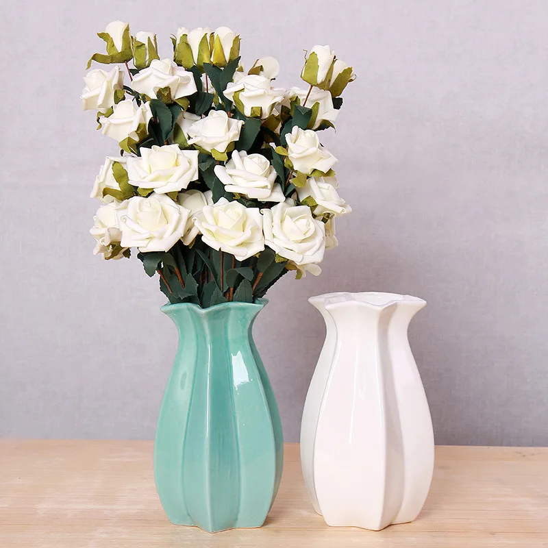 Креативные скандинавские дома для комнаты, предметы домашнего обихода простая современная белая керамическая сушеная ваза для цветов