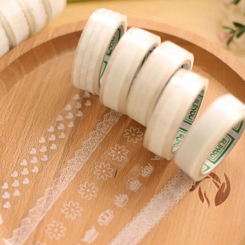 

5 pcs white lace Tape Adhesive Plaster Masking Tape DIY Home Party Decorative Tape sticker hot