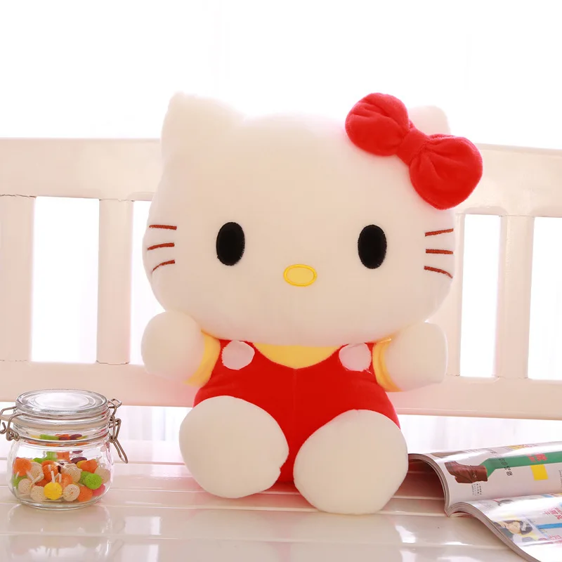 Gran tamaño de Hola Kitty Peluche Animal de Peluche juguetes de alta calidad de Peluche gatos gatito muñeca para niñas Polka Dot regalo de los niños 3 colores