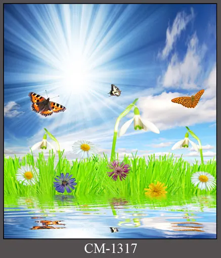 

8 ft vinyl cloth print butterfly field photo booth backgrounds for photo studio photographic background props CM-1317