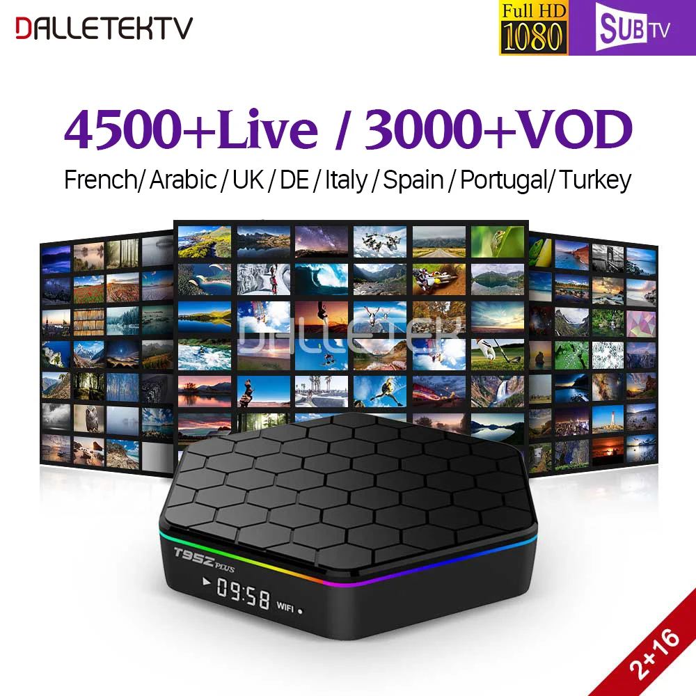 

Arabic France IPTV Box T95Z plus Android 7.1 Set top box with IPTV Subscription SUBTV IPTV France Arabic Belgium Portugal Turkey