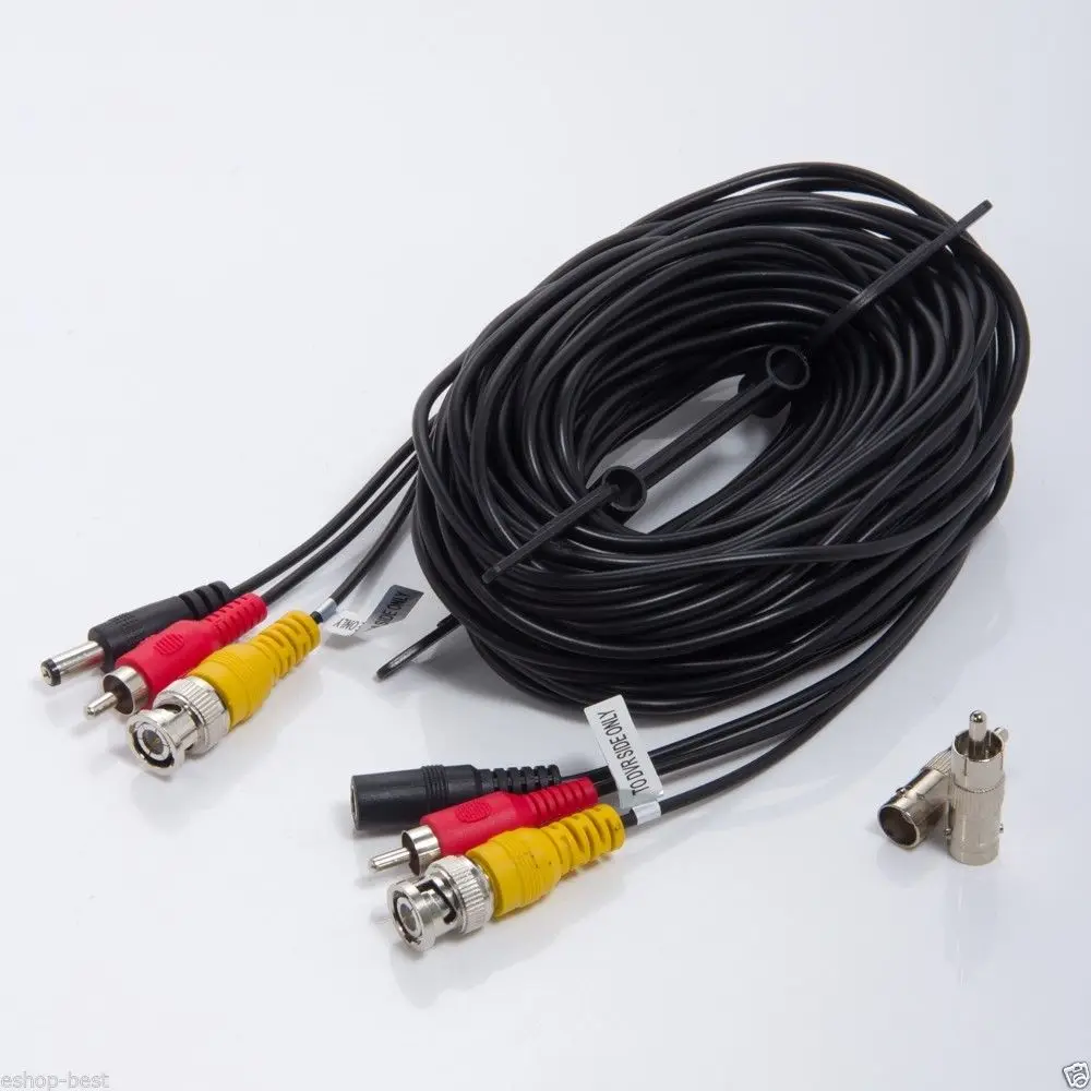 50ft/15M Security CCTV Camera Video Audio Power Cable RCA BNC