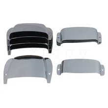 Yibuy Chrome Plated Zinc Alloy Pickup Cover & Bridge Plate Cover Set for Bass Guitar Replacment Pack of 5