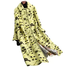 Женское меховое пальто, осенне-зимняя куртка, женские топы, корейское винтажное шерстяное пальто, женская куртка, Овечья овчина, меховые длинные пальто, ZT1715