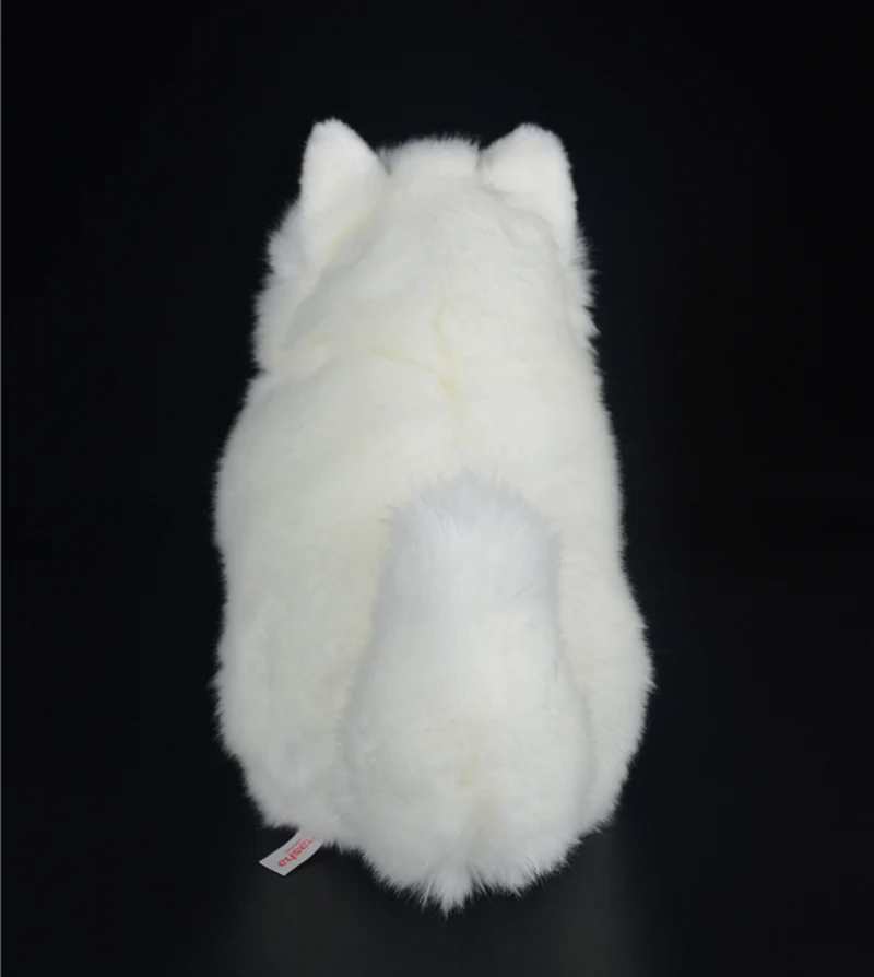 simulação cão branco brinquedo de pelúcia filhote