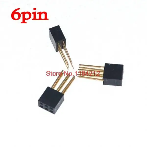 

10 Pieces/lot Stackable Header Double Row 2x3 (total 6pin) 2.54mm Pin Length 11mm Gold Plating