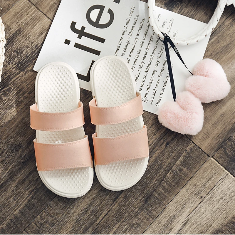 

2019 TZLND Summer Indoor Outdoor Women Slippers Non Slip Bathroom Slippers Soft Outdoor Female Wicking Beach Sandals