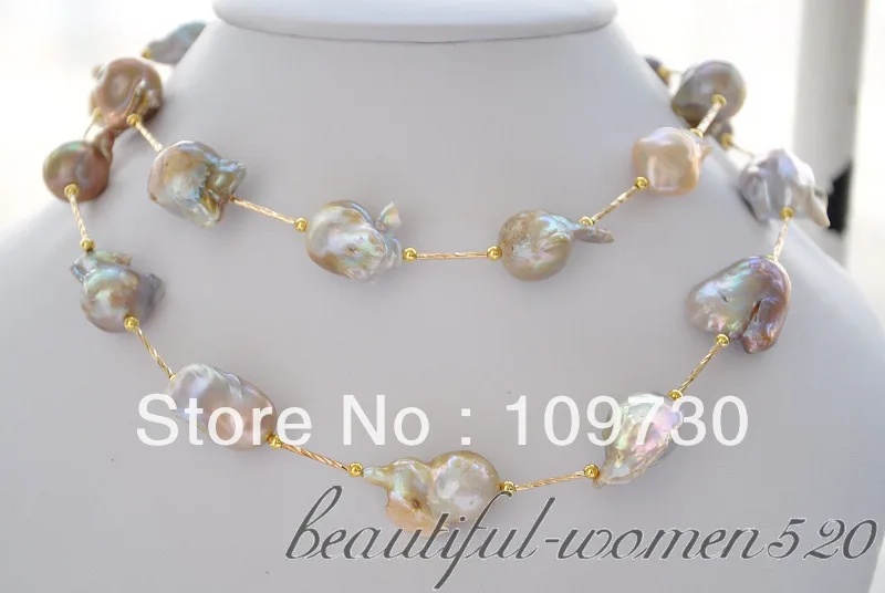 

Jewelry 00650 baroque lavender keshi reborn pearl necklace